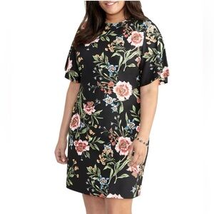 NWT - RACHEL Rachel Roy - Floral Dress in Black - 0X